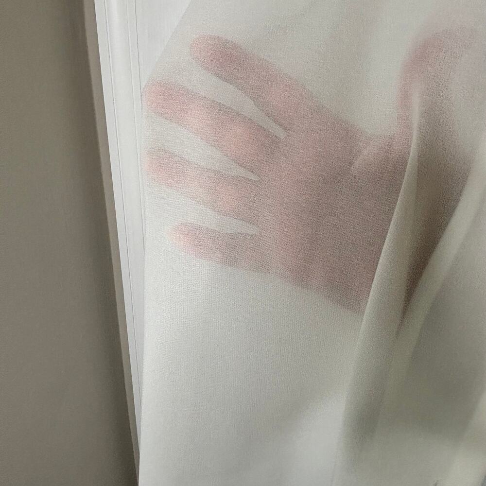 Pendleton Wms 8 Ls Sheer Cream Button Up Blouse &… - image 8